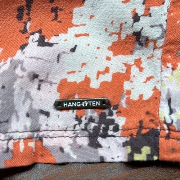 HANG TEN Orange & Gray Print Rayon Sundress with Pockets Size L - Picture 8 of 8